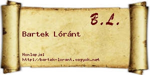Bartek Lóránt névjegykártya