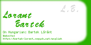 lorant bartek business card