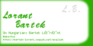 lorant bartek business card
